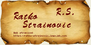 Ratko Strainović vizit kartica